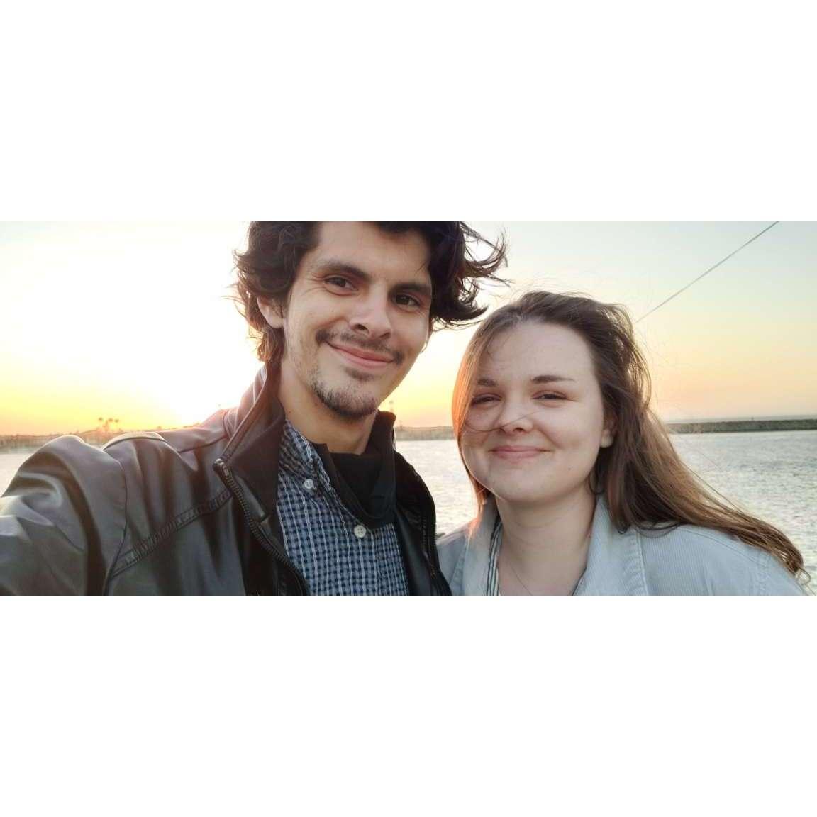 Malina and Nathaniel in 2021 enjoying their favorite beach, Corona del Mar.