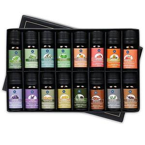Lagunamoon Essential Oils,Premium Aromatherapy Oils Gift Set of 16- Peppermint Lemon Lavender Tea Tree Eucalyptus Rosemary Patchouli Orange Essential Oil Therapeutic Grade 10ml Each