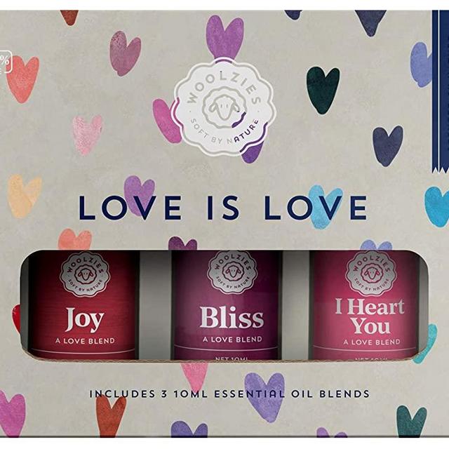 Woolzies Love is Love Essential Oil Blends Set of 3 for Diffuser, Massage or Topical Use | Includes Joy, Bliss, & I Heart You | 10 ML
