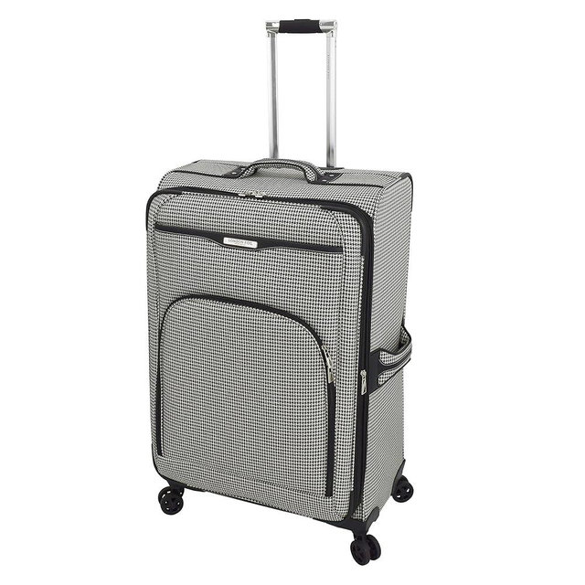London Fog Oxford III Expandable Spinner, Black-White, 29-Inch