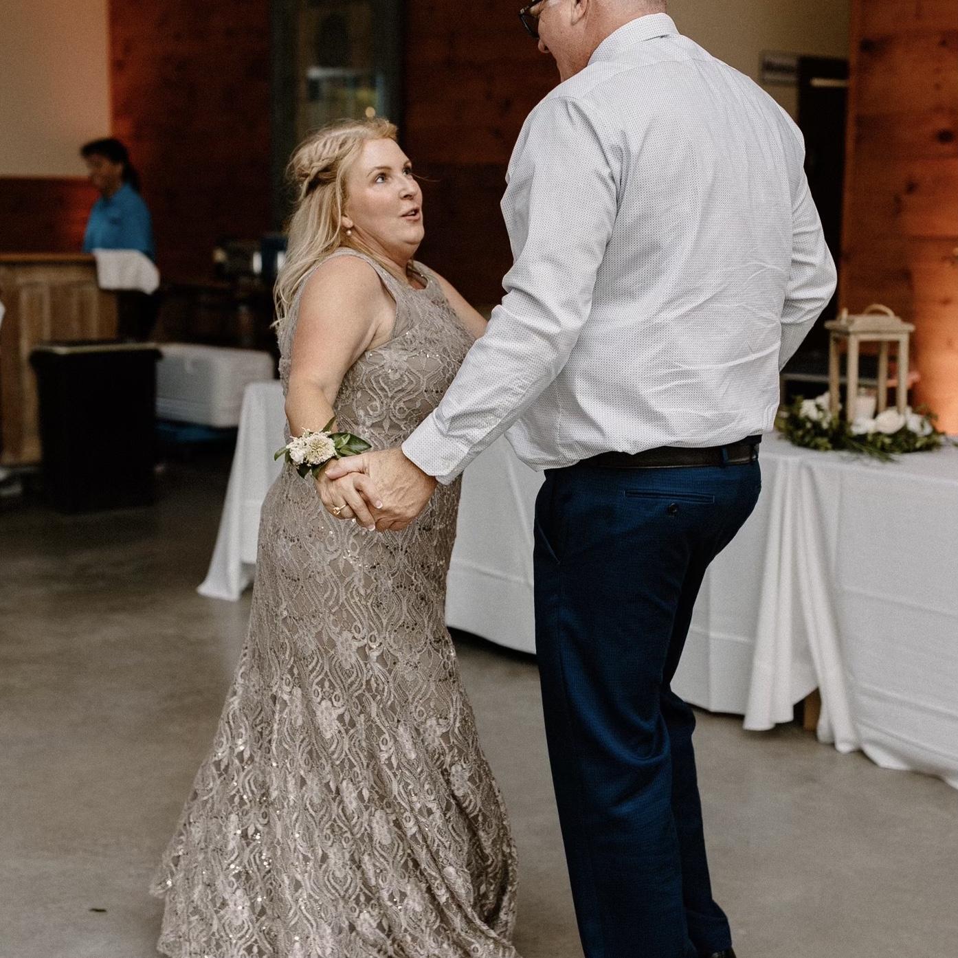 Dancing at Cam and Lizz’s wedding