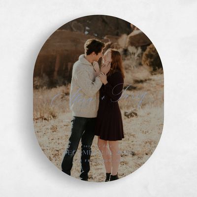 Blue Oval Wedding Save the Date - Gavina Type