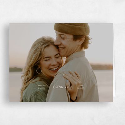 White Typography Wedding Thank You - Livonia Portrait