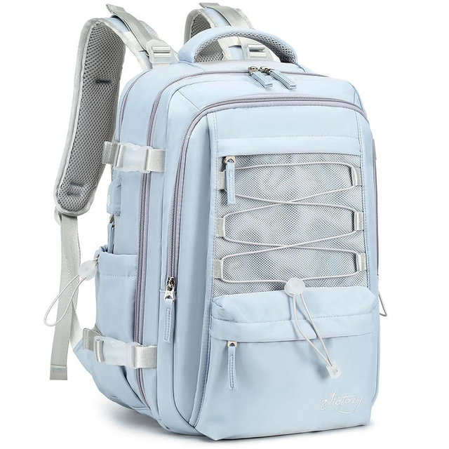 Travel Backpack for Women Men 17 Inch Laptop Backpacks with USB Port Carry on Bag Airline Approved Large College School Bookbags Waterproof Work Business Sport Rucksack Casual Daypack ( Blue)