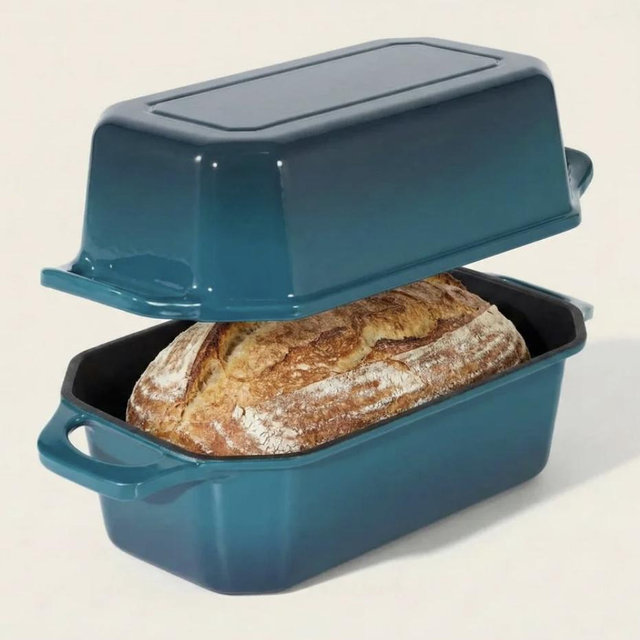 Enameled Cast Iron Loaf Pan Set, Dark Blue