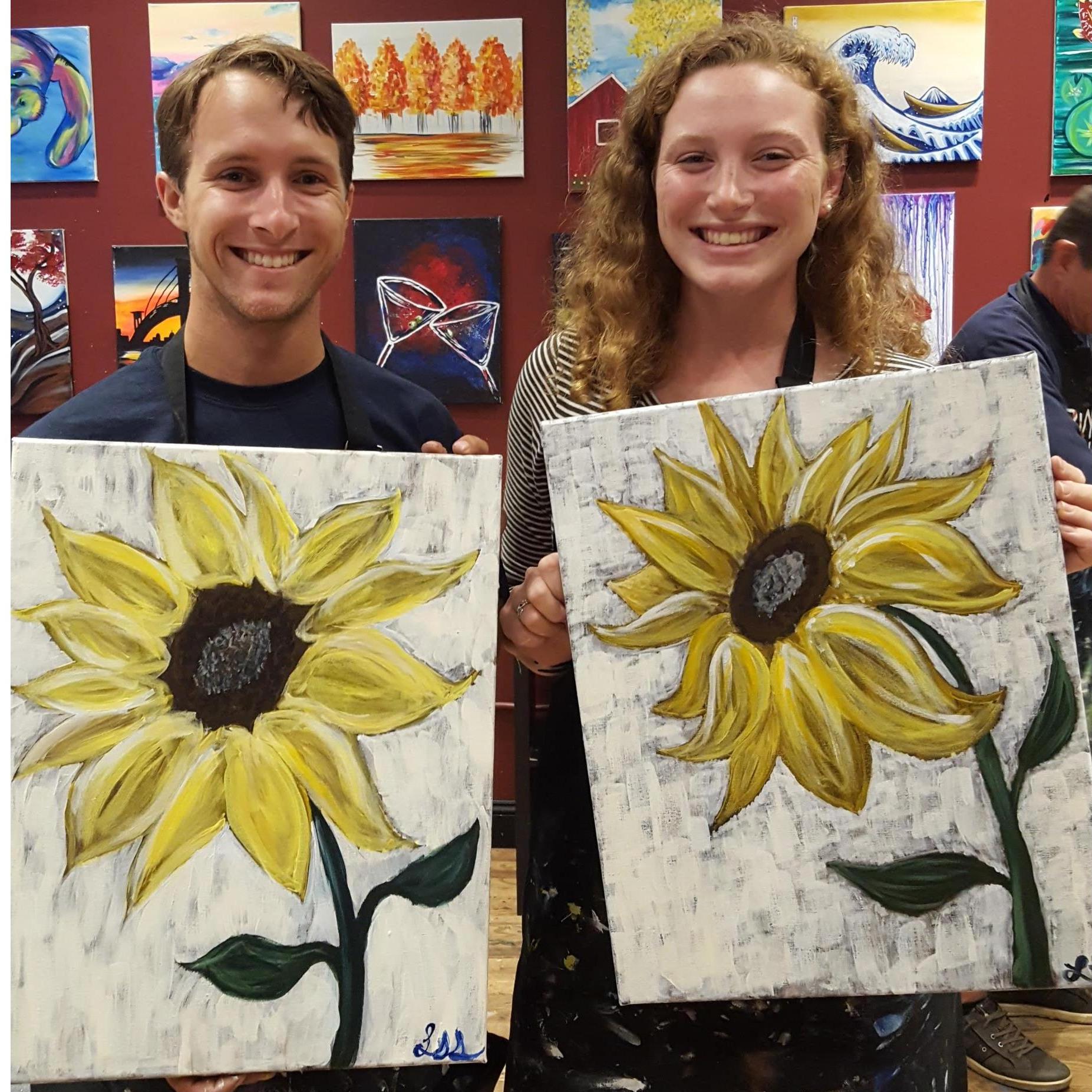That time I got Lukas to paint & sip with me for our anniversary!