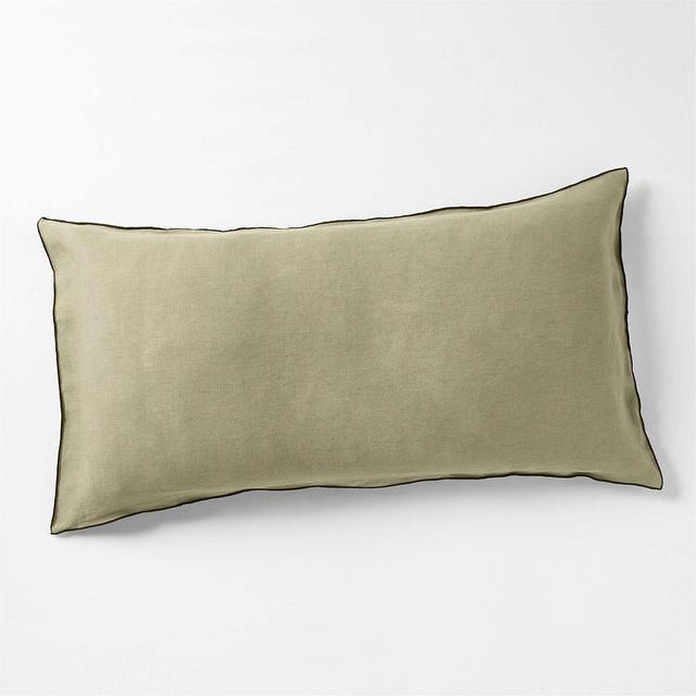 Hemp Merrow Stitch Garden Green King Pillow Sham