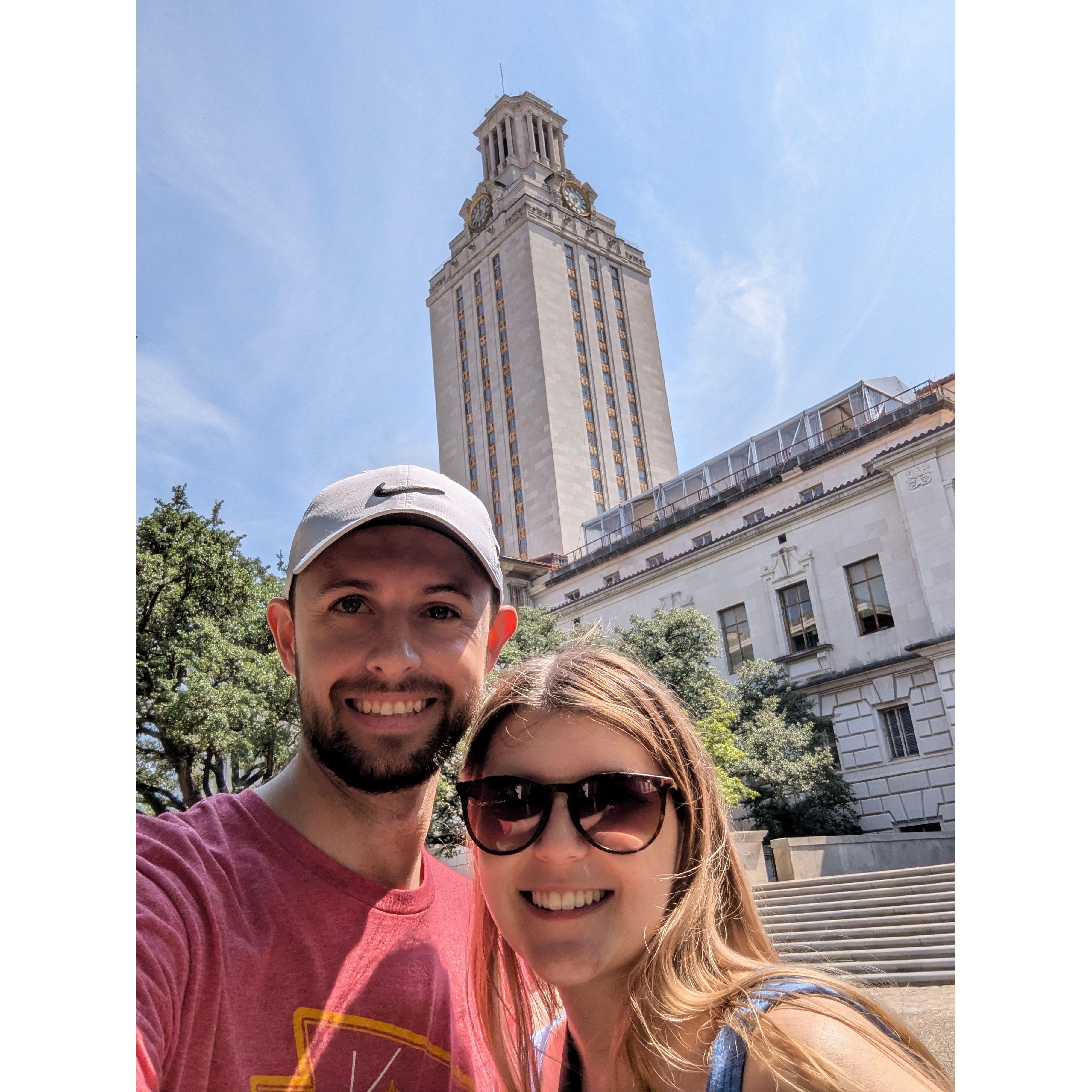 Showing Alex around UT Austin's campus!