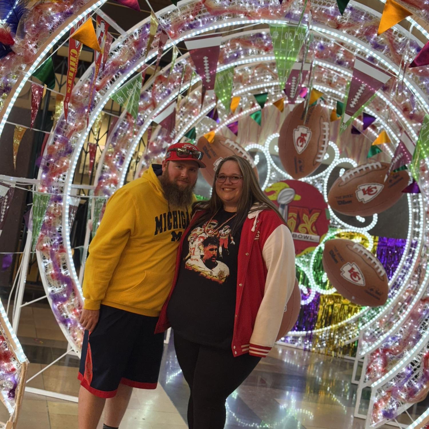 Sharing their love of football together at Union Station.