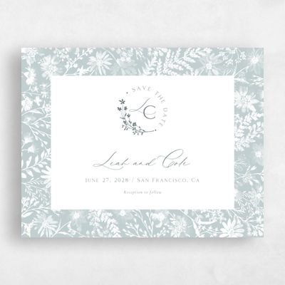 Blue Wedding Save the Date - Wildbloom Landscape
