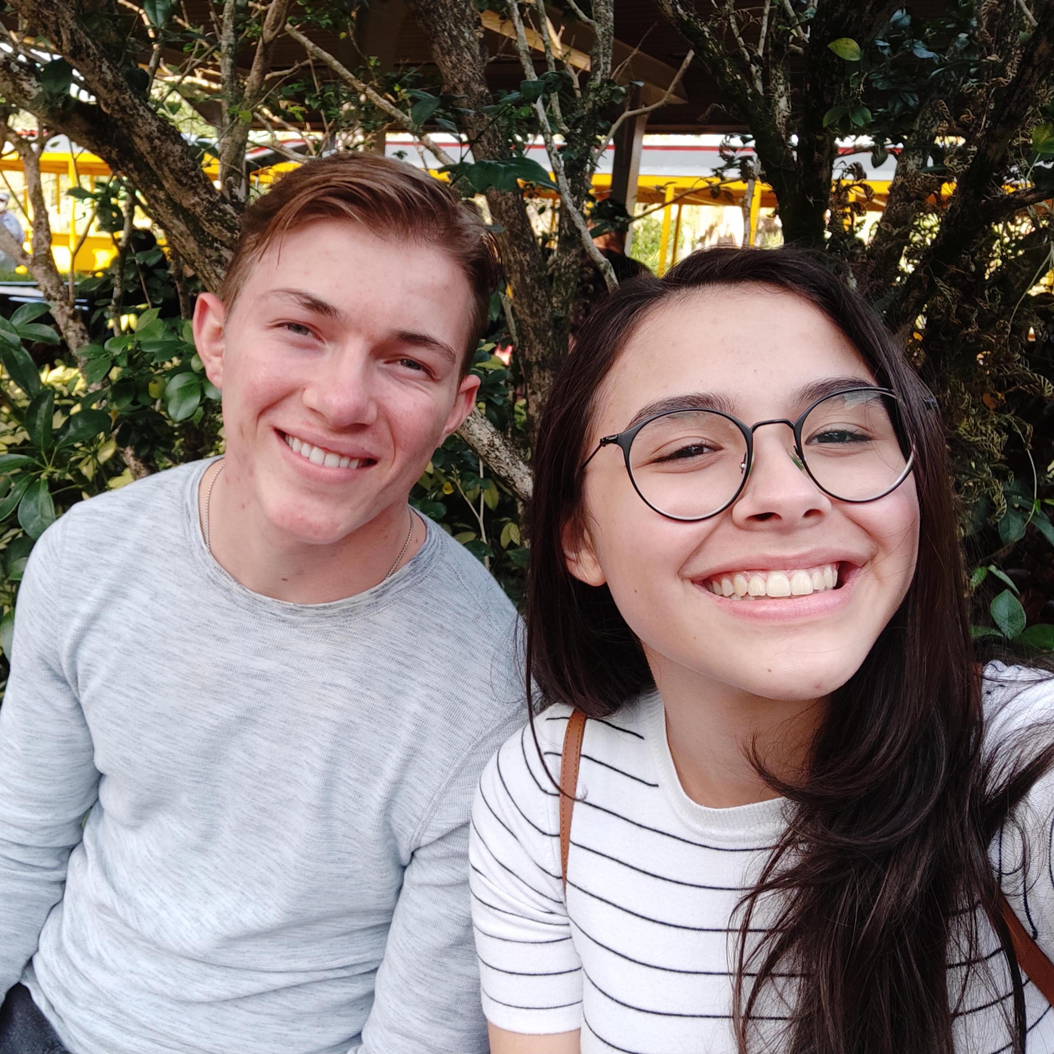 Our first selfie, before we started dating!