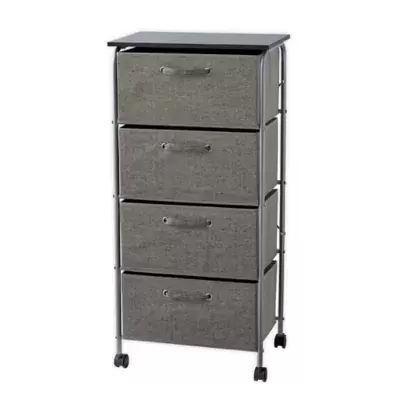 ORG 4-Drawer Storage Cart with Wheels in Grey