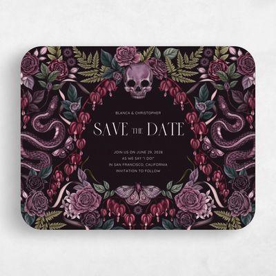 Purple Rounded Wedding Save the Date - Moreau Classic