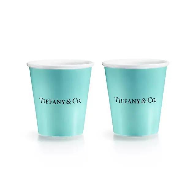 Everyday Objects Tiffany Coffee Cups in Bone China, Set of Two