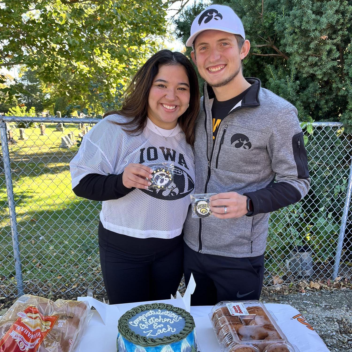 Illinois vs Iowa football game where we got surprised with an engagement cake and a surprise loss to the Illinois football team!