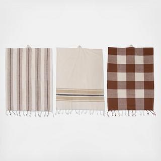 3-Piece Tassled Tea Towel Set