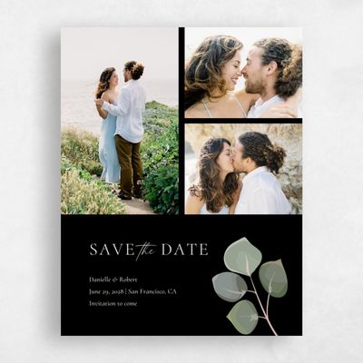 Black Wedding Save the Date - Bransford Multiphoto