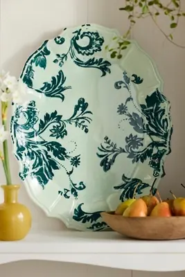 Botanical Silhouette Oval Serving Platter