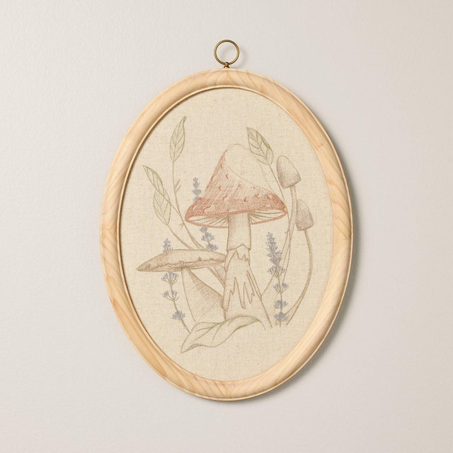 17"x13" Embroidered Oval Framed Wall Art - Hearth & Hand™ with Magnolia