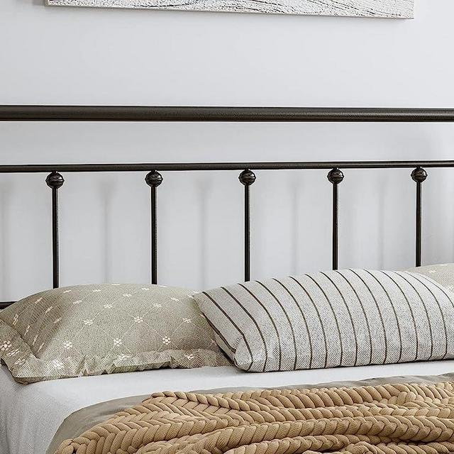 IKIFLY Metal Queen Size Headboard, Adjustable Height, Farmhouse Victorian Style, Easy Assembly, Steel Headboard Only for Bedroom - Black, Queen