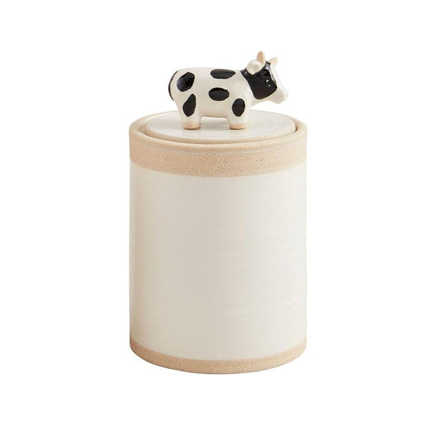 Mud Pie Cow Farm Animal Icon Canister, 4.5" x 3.5" dia