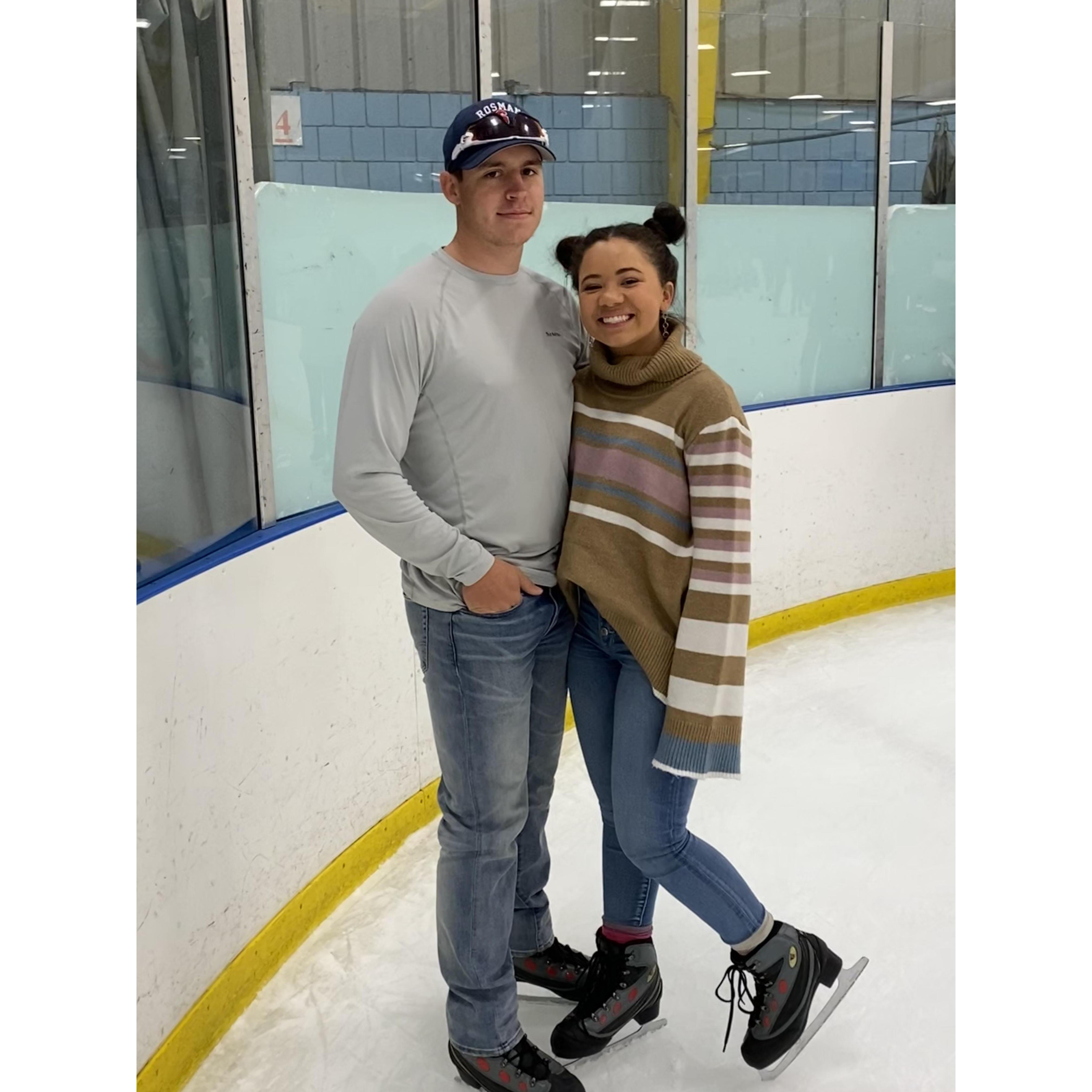 This was our first time ice skating and if anyone knows Ethan you can only imagine  how many times he fell.