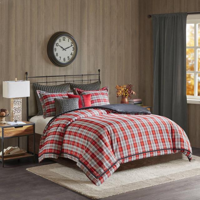 King Williamsport Plaid Comforter Set - Red