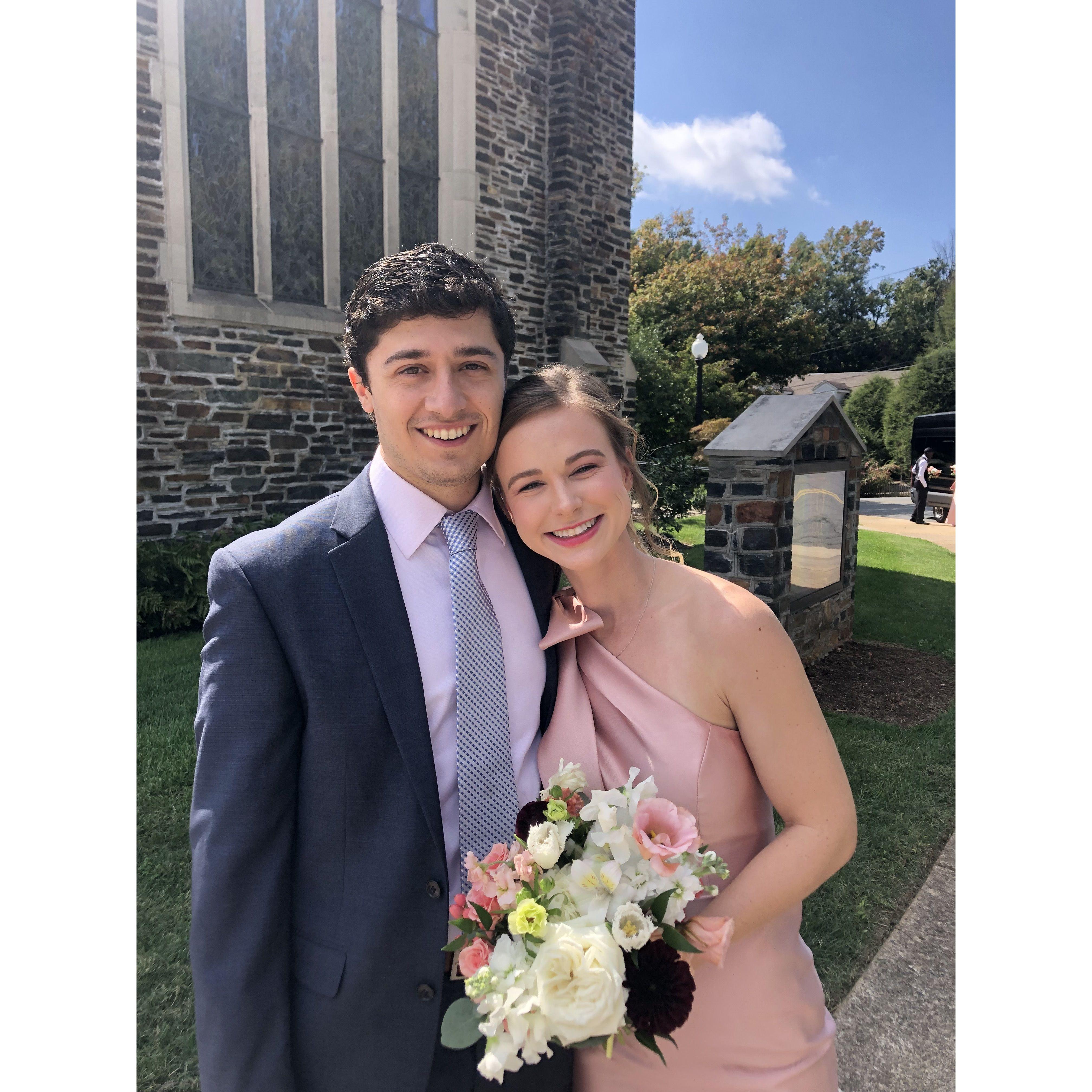 At Noah and Cassie's wedding in Winston-Salem, not far from Graylyn!