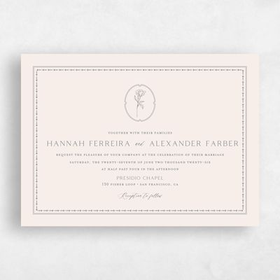 Charcoal, Beige Wedding Invitation - Piran Landscape