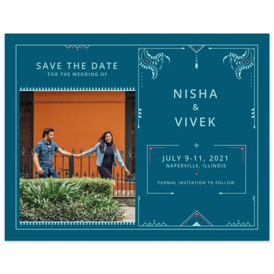 Blue Wedding Digital Save the Date - Sona Landscape