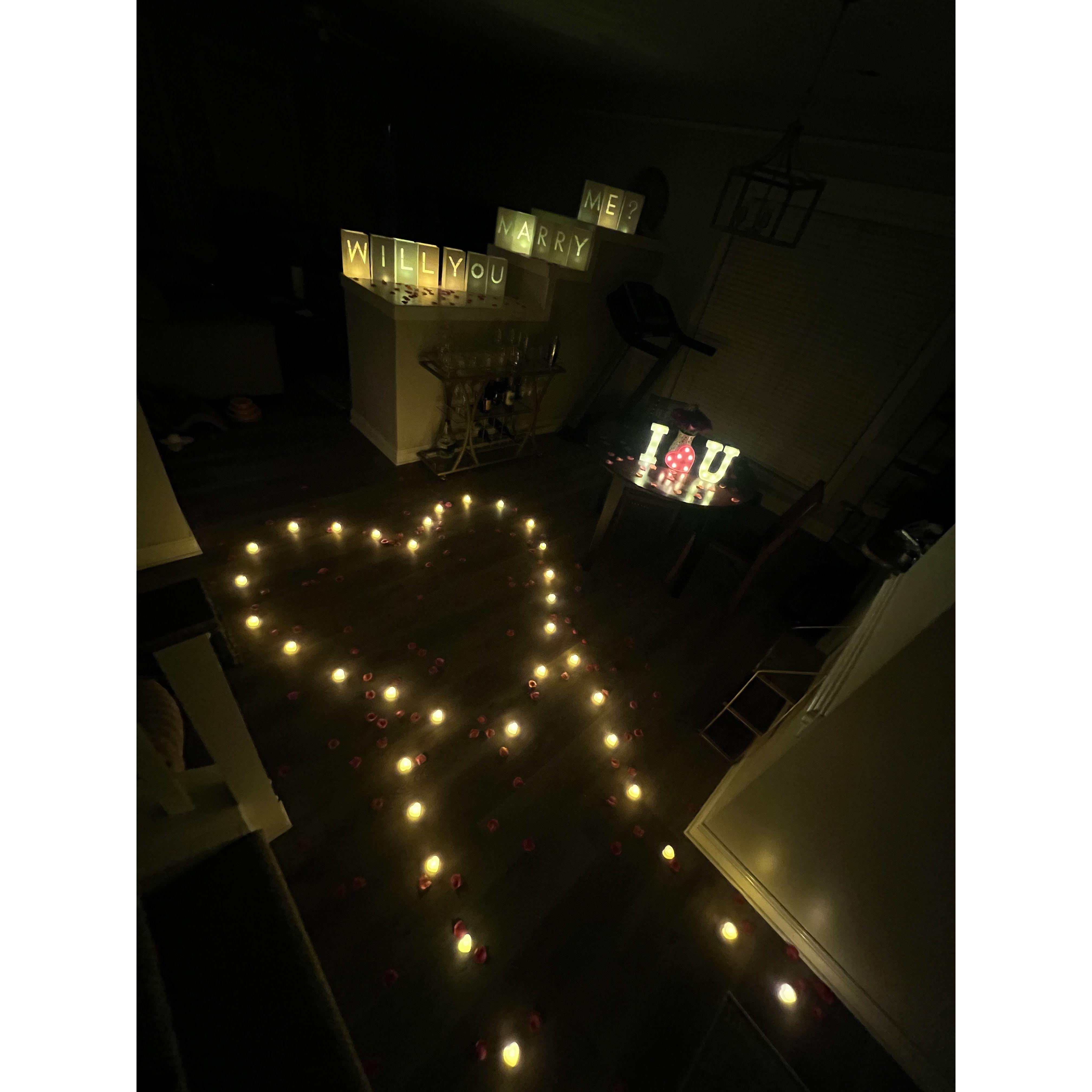 The night he proposed in our dining room