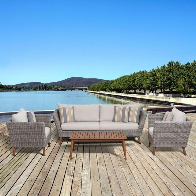 Amazonia Boston 4-Piece Conversation Set in Grey