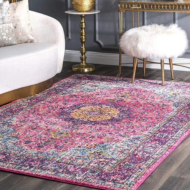 nuLOOM Paisley Verona Vintage Persian Area Rug, 4' x 6', Pink