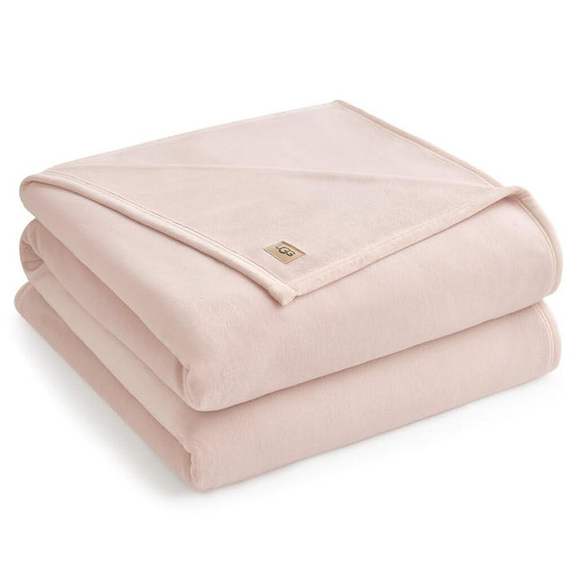 UGG Coco Queen Fleece Blanket for Bed – Luxury Room Decor, Plush & Warm Queen Blanket for Bed, Gifts for Teens and Women, 90" x 92", Pink Himalayan Salt
