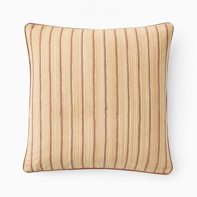 Pierce & Ward Filigree Stripe Pillow Cover, 20x20, Mulberry