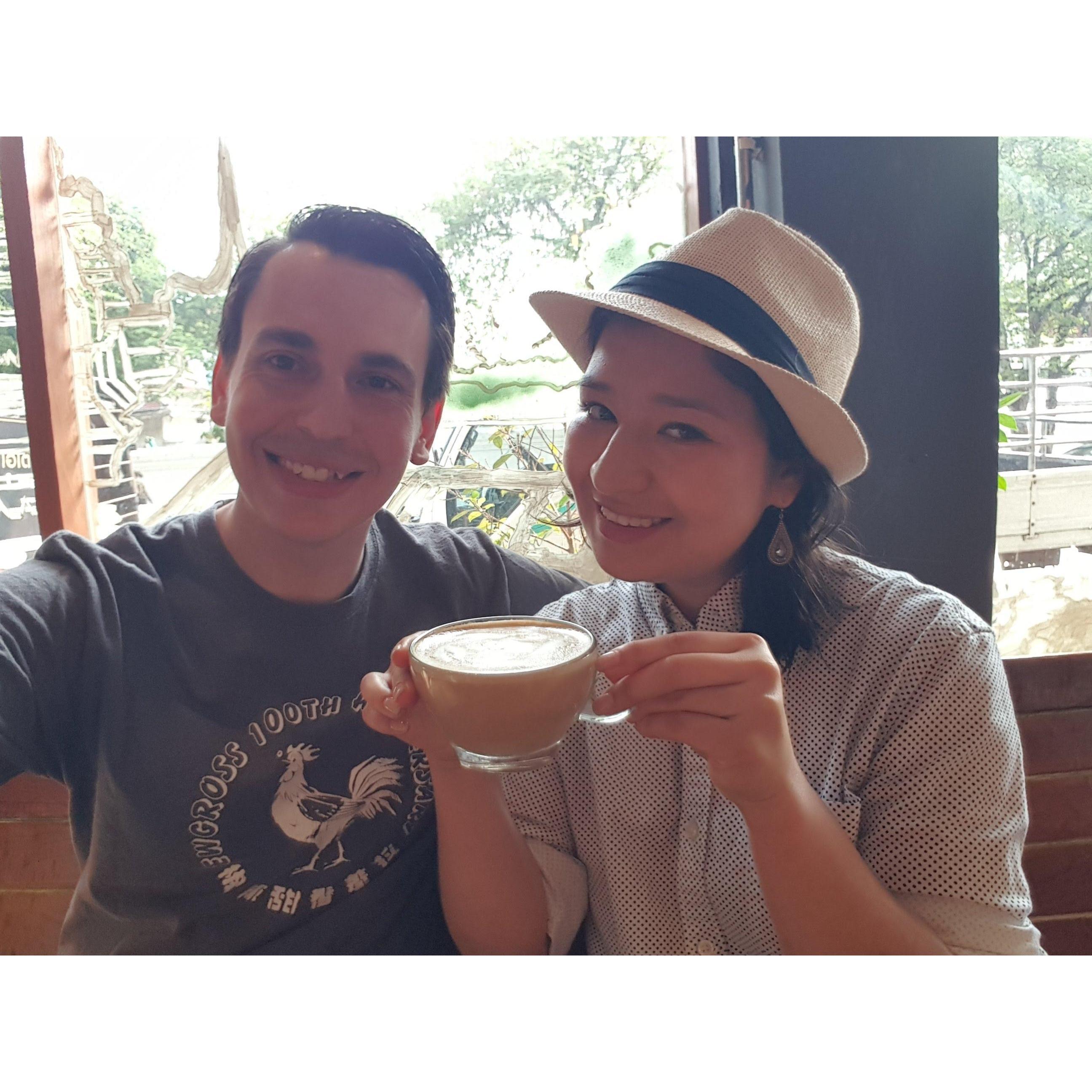 Ryan's coffee habit has started rubbing off on Ivonne