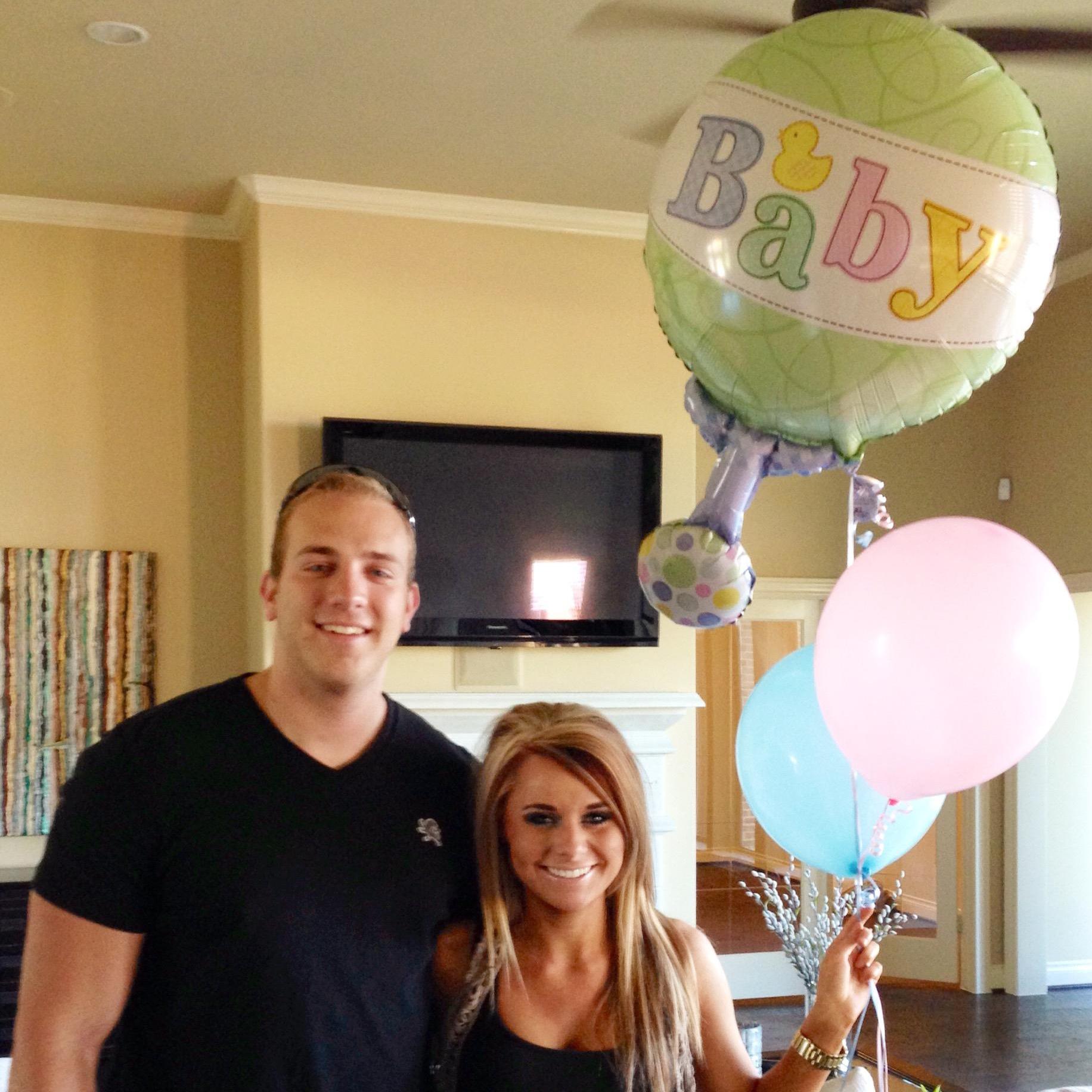 When we told Maci we were expecting, with the balloons we swore were going to last my whole pregnancy.