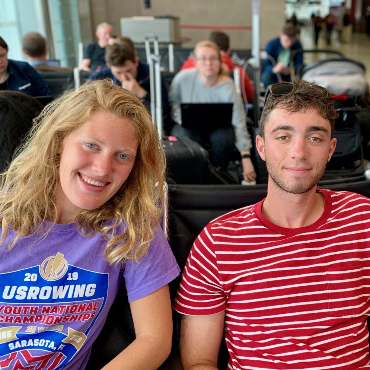 Sitting in the airport on the way home from rowing nationals in 2019 (where it all began)