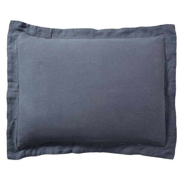 Belgian Flax Linen Sham, Steel Blue, Standard, Set of 2
