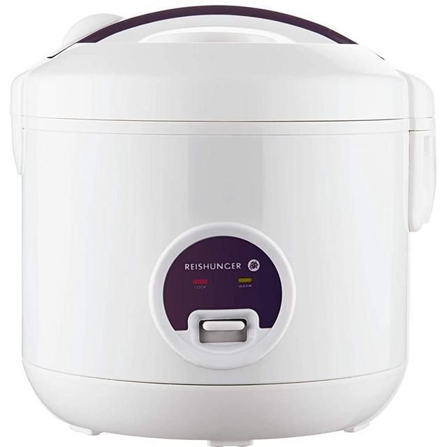 Reishunger Rice Cooker & Steamer with Warm-Keeping Function - Quick Cooking - Non-Stick Coating incl. Steamer Insert - For 1-6 People