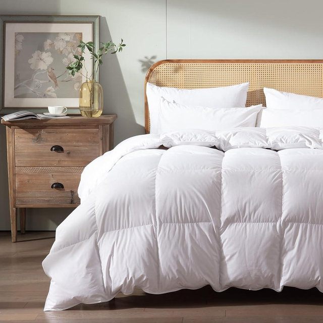 WENERSI Feather Down Comforter Cal King Size,Hotel Style Bedding Comforter,750+ Fill Power,1200TC,100% Organic Cotton Fabric,All Season White Duvet Insert with 8 Corner Tabs