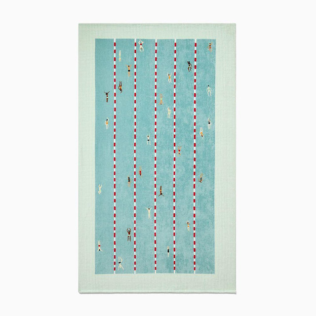 Pool Laps Beach Towel, 40x70, Blue
