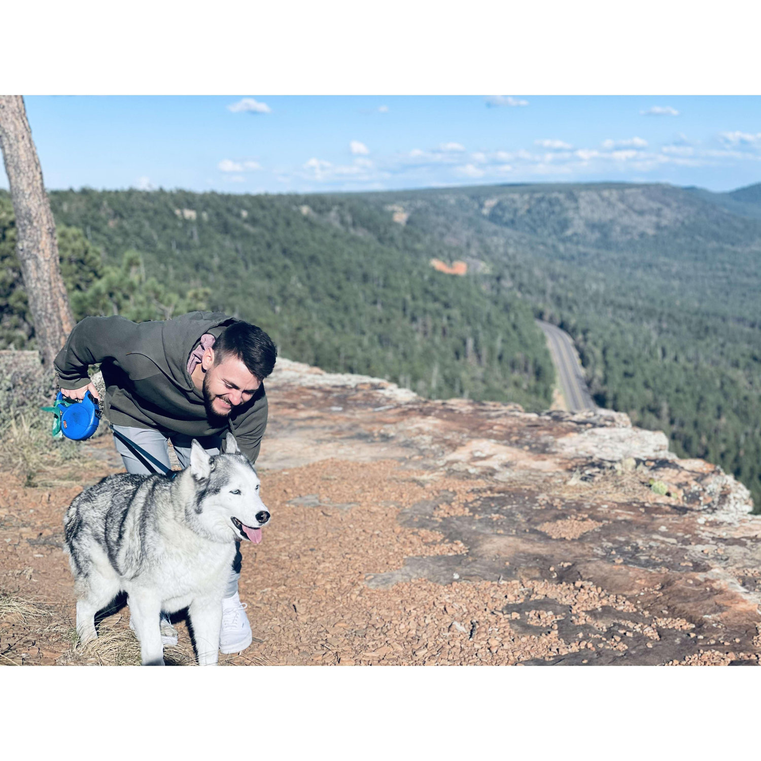 Engagement day with Flash on The Rim in Payson, AZ