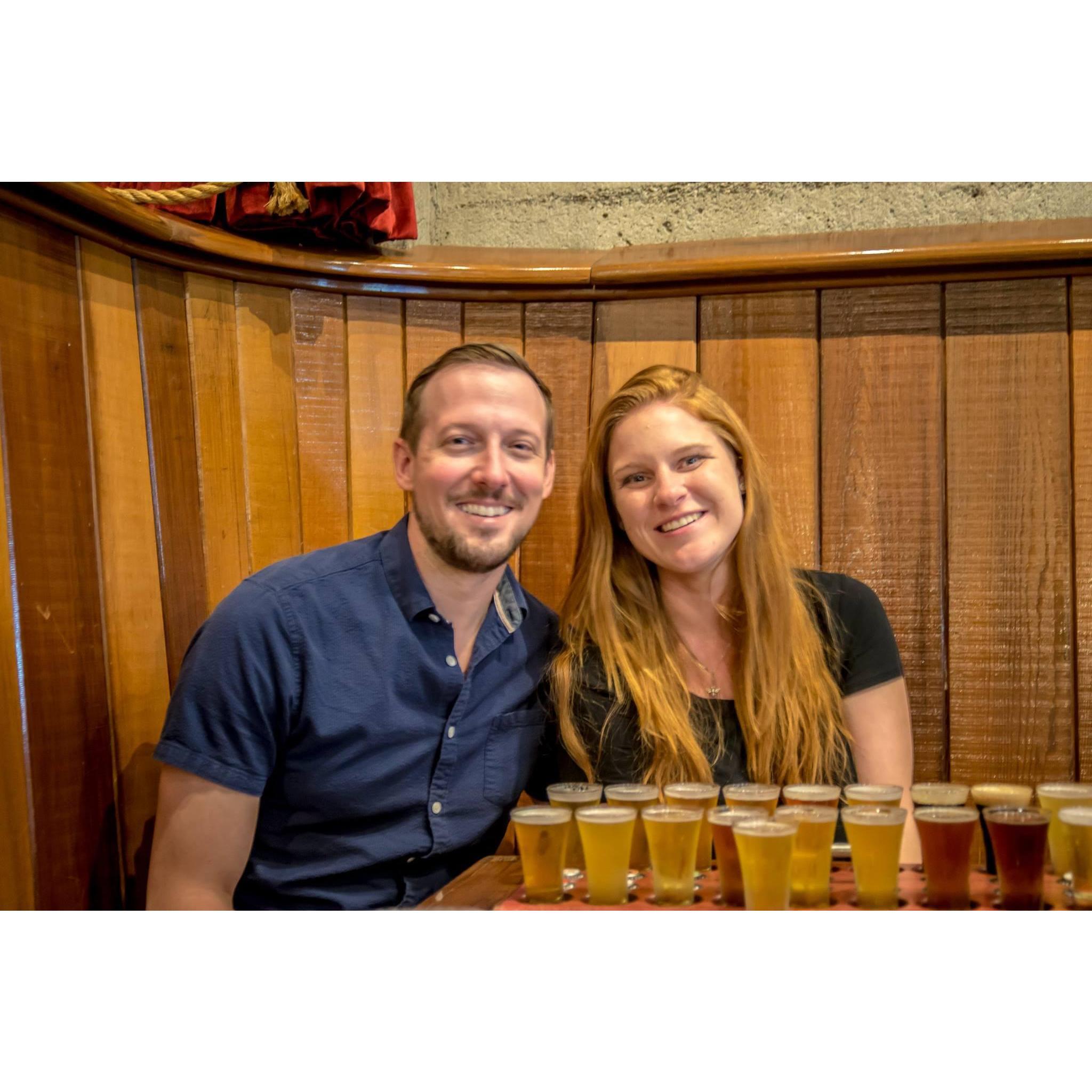 Beer flight in Santa Rosa, CA, September 2017