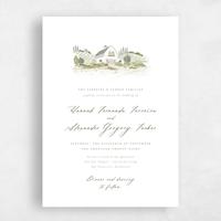 White Wedding Invitation - Sable Portrait