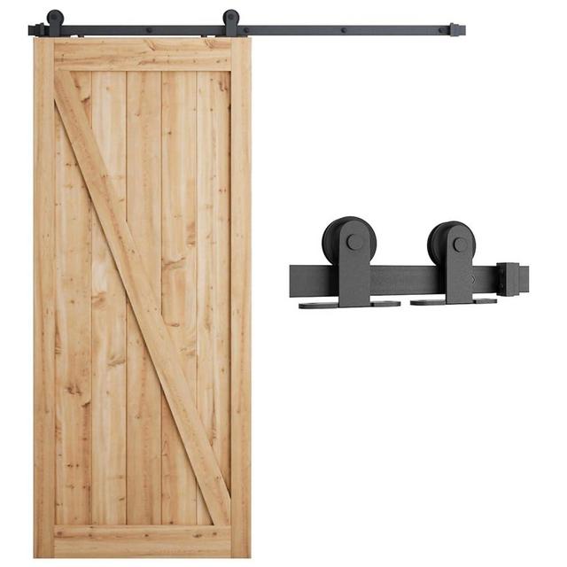 SMARTSTANDARD 6 Feet Top Mount Sturdy Sliding Barn Door Hardware Kit - Smoothly and Quietly - Simple and Easy to Install - Includes Step-by-Step Instruction - Fit 36'' Wide Door Panel (T Shape)