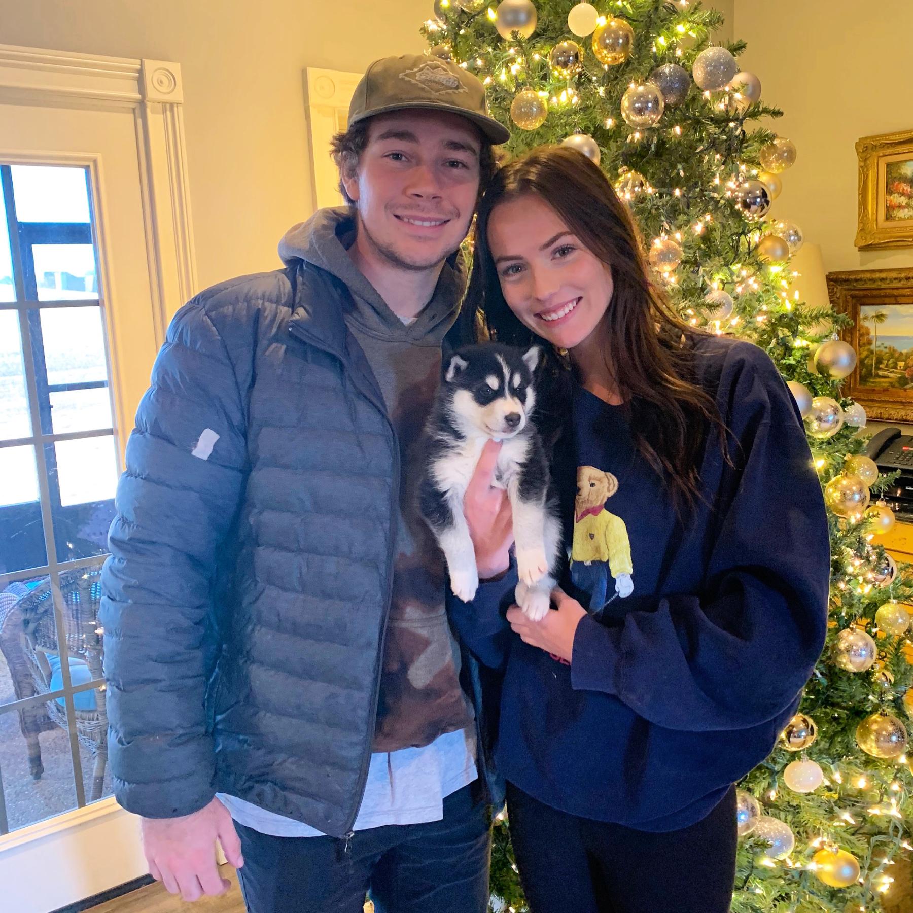 Our first Christmas and the day we brought home baby Blue!!