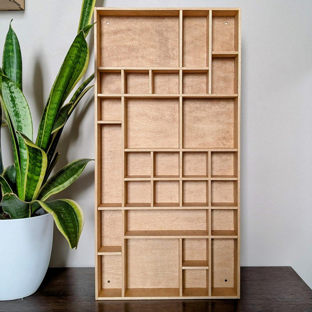 Shadow Box Wooden Display Shelf - Wall Cubby Shelf - Multiple Compartment Sizes - #37 - Trinket Shelf - Curio Cabinet