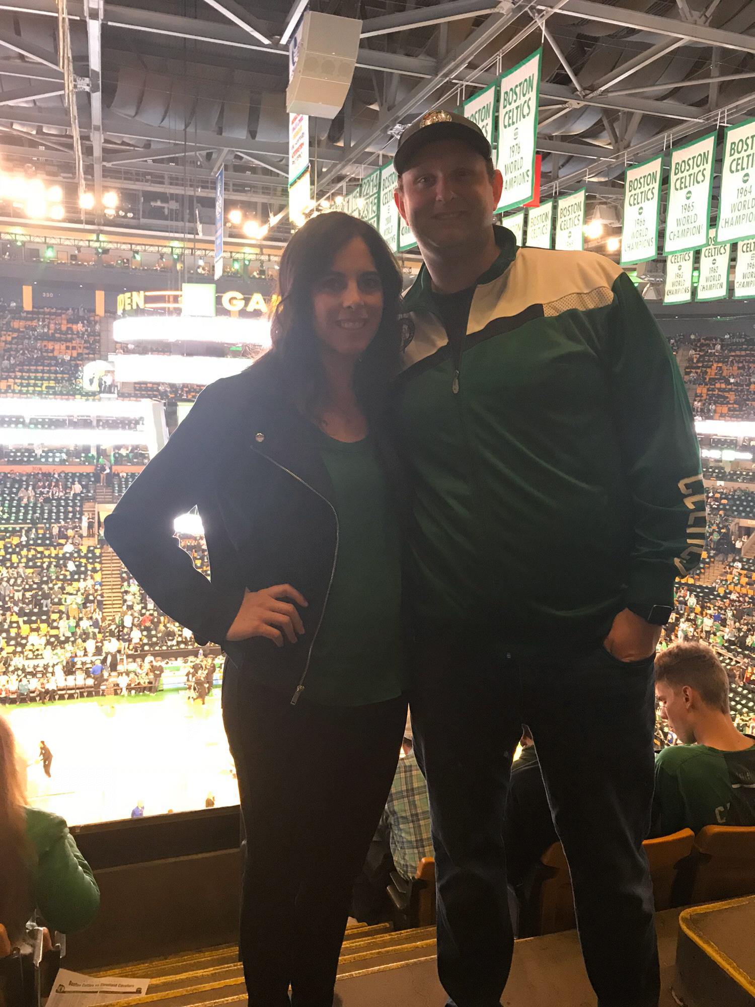 Chris was a Celtics season ticket holder while they both lived in Boston. They went to many regular and post-season games.