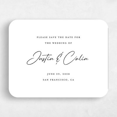 Black Rounded Wedding Save the Date - Burke Classic Letterpress